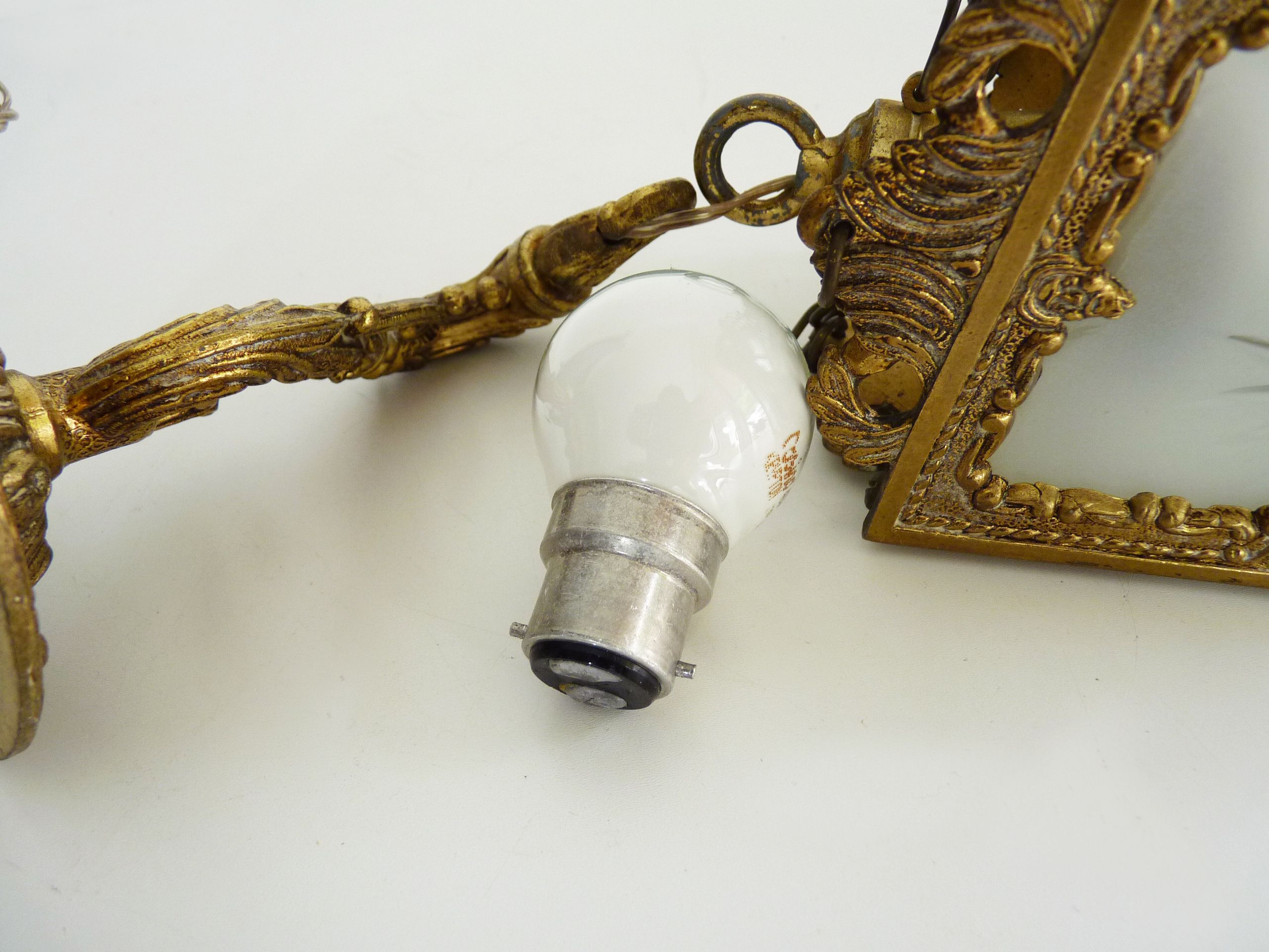 Bronze lantern wall sconce with 4 sides engraved glass