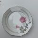 6 dessert plates in white porcelain with art deco rose pattern