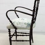 Pair of Giuseppe Gaetano Descalzi Midcentury Italian Chiavari Armchairs, 50