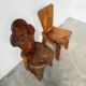 Paire de chaises brutalistes savoyardes en pin