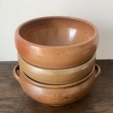 Set of 3 stoneware serving salad bowls Grèspots Digoin