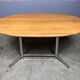 Vintage Dining Table Oval Chrome Solid Oak