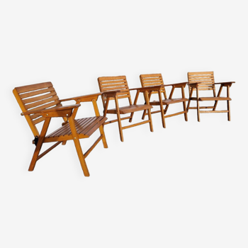 Set of 4 vintage folding armchairs
