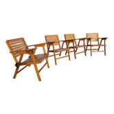 Lot de 4 fauteuil vintage pliant