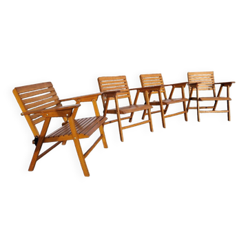 Lot de 4 fauteuil vintage pliant