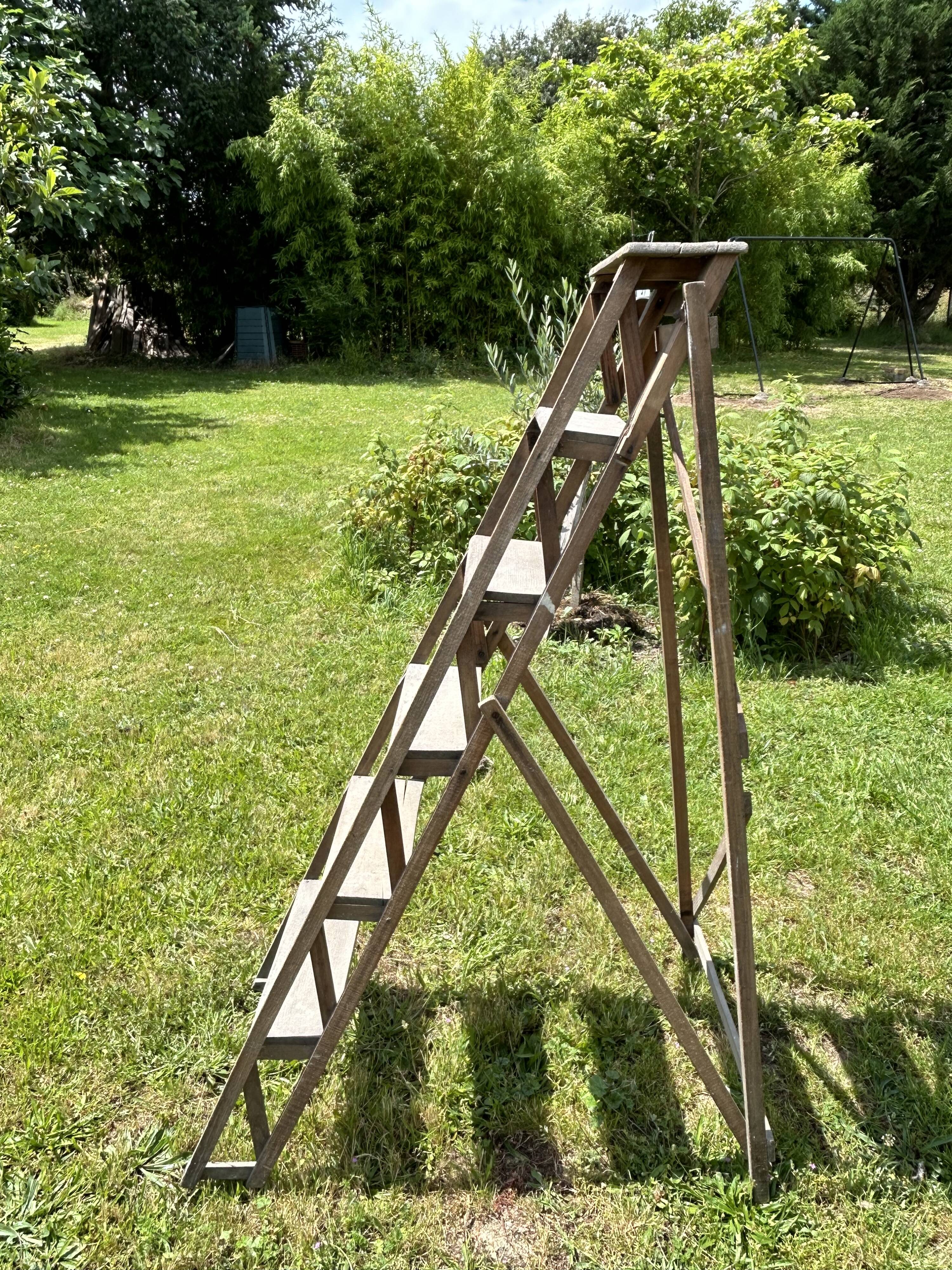 Antique wooden painter's stepladder