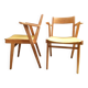 Pair of vintage 1950 sandblasted bridge armchairs