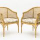 Paire de fauteuils bambou cannage vers 1960