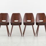 Set of 4 dining lollipop chairs by františek jirák for tatra, 60's