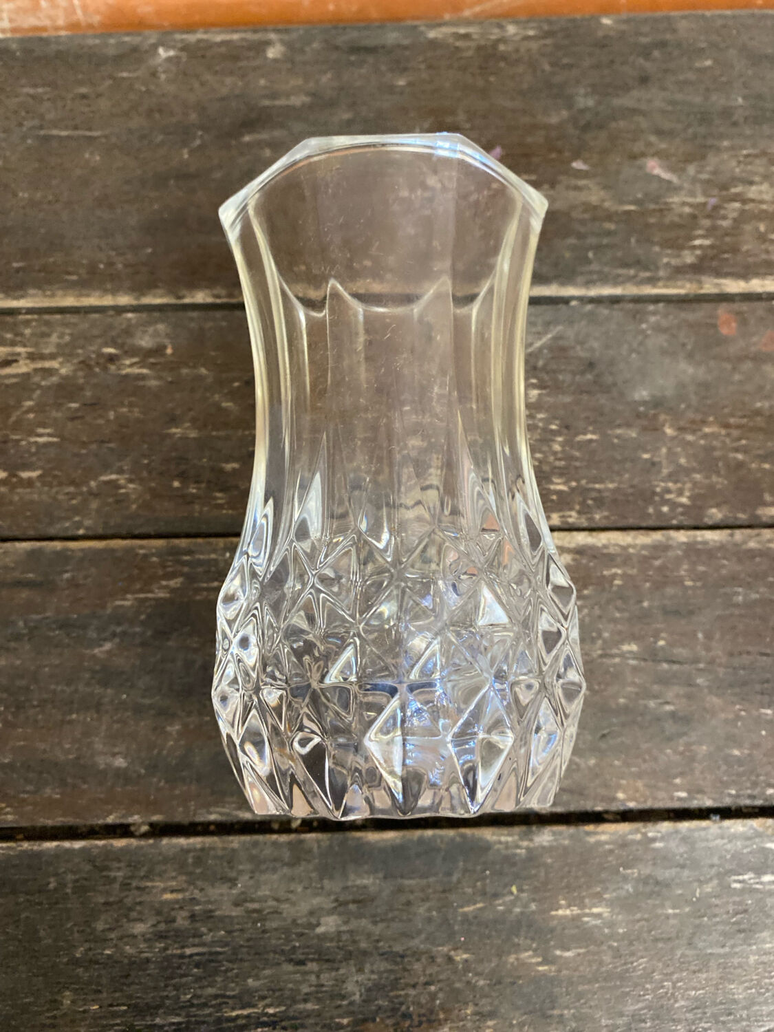 Ancient crystal d'arques vase model longchamp médicis moulded glass vintage