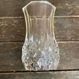 Ancient crystal d'arques vase model longchamp médicis moulded glass vintage