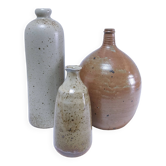 Trois vases grès émaillé vintage