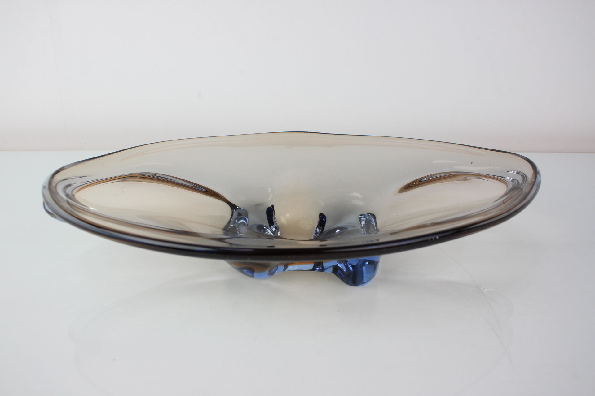 Mid-Century Art Glass Bowl by Zelezno Borske Sklo, 1960's
