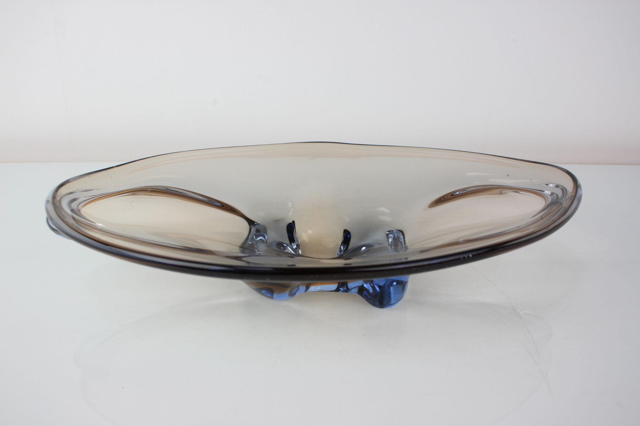 Mid-Century Art Glass Bowl by Zelezno Borske Sklo, 1960's