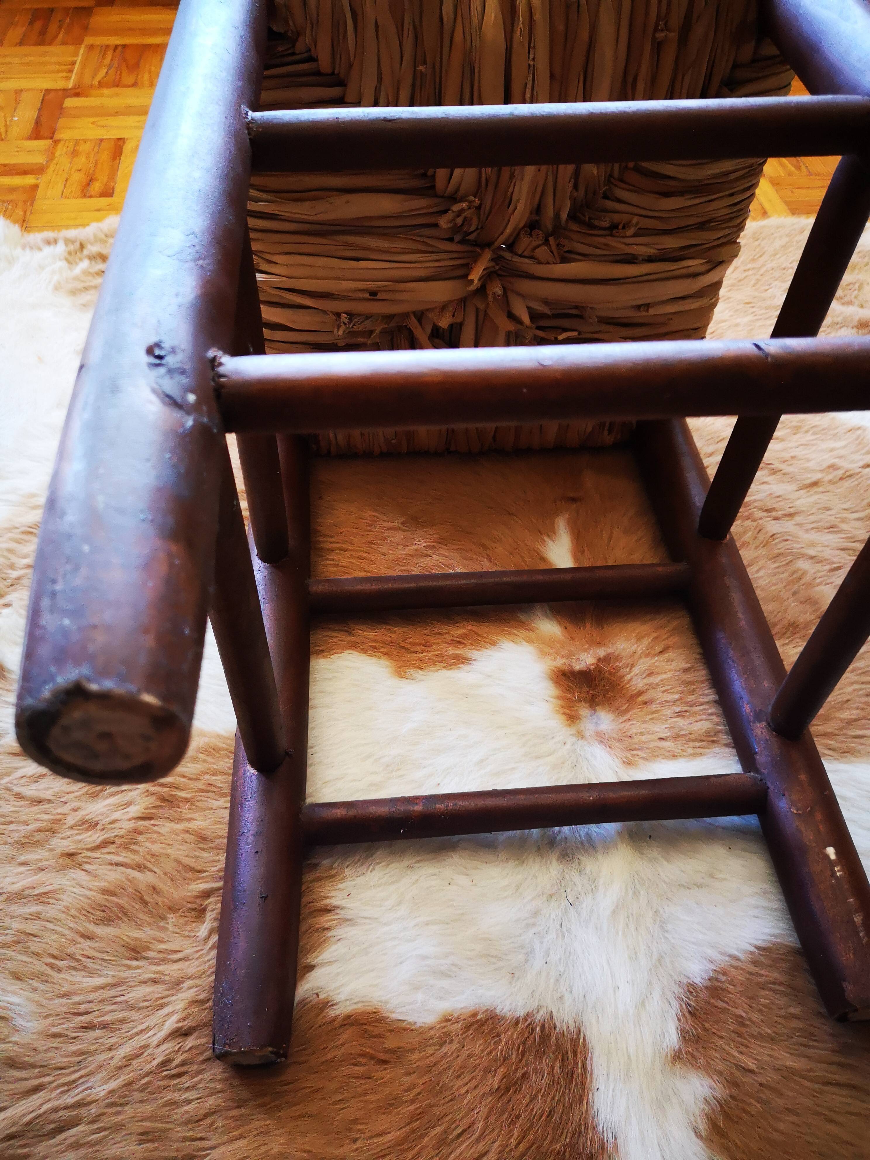 Stool paillé years 50.