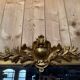 Louis XVI style gilded wood pediment mirror