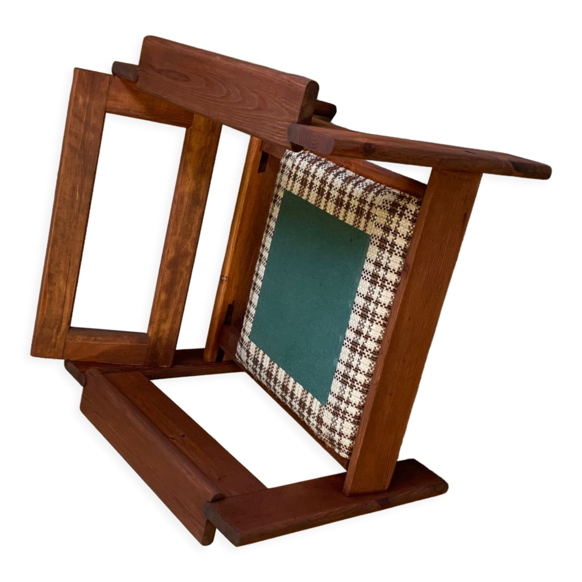 Fauteuil Brutaliste en pin des années 1960