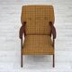 1960s, Danish armchair, furniture wool fabric, teak wood, oak wood.