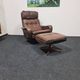 Danish Madsen & Schubell vintage swivel lounge armchair and ottoman