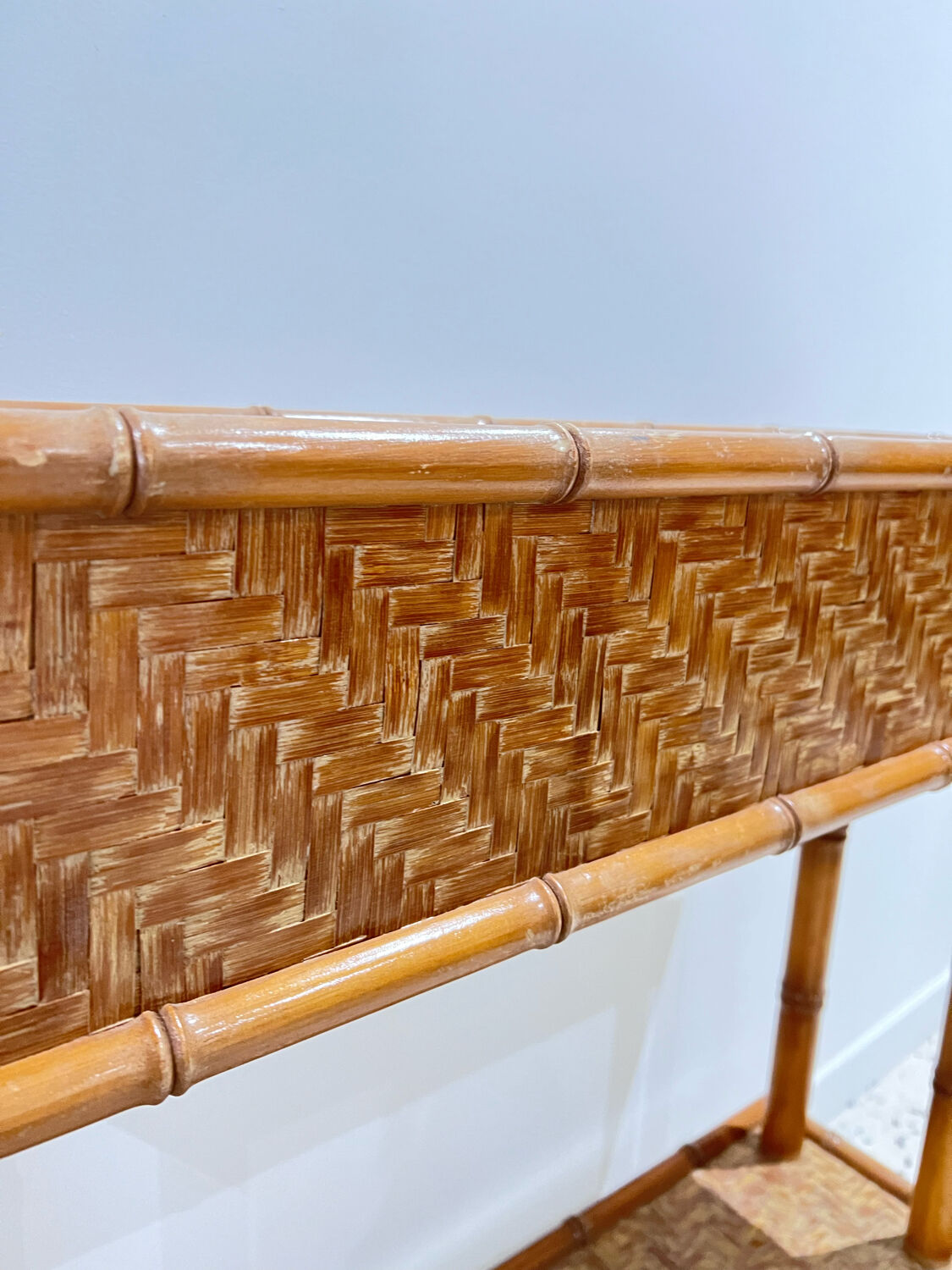 Vintage rattan planter