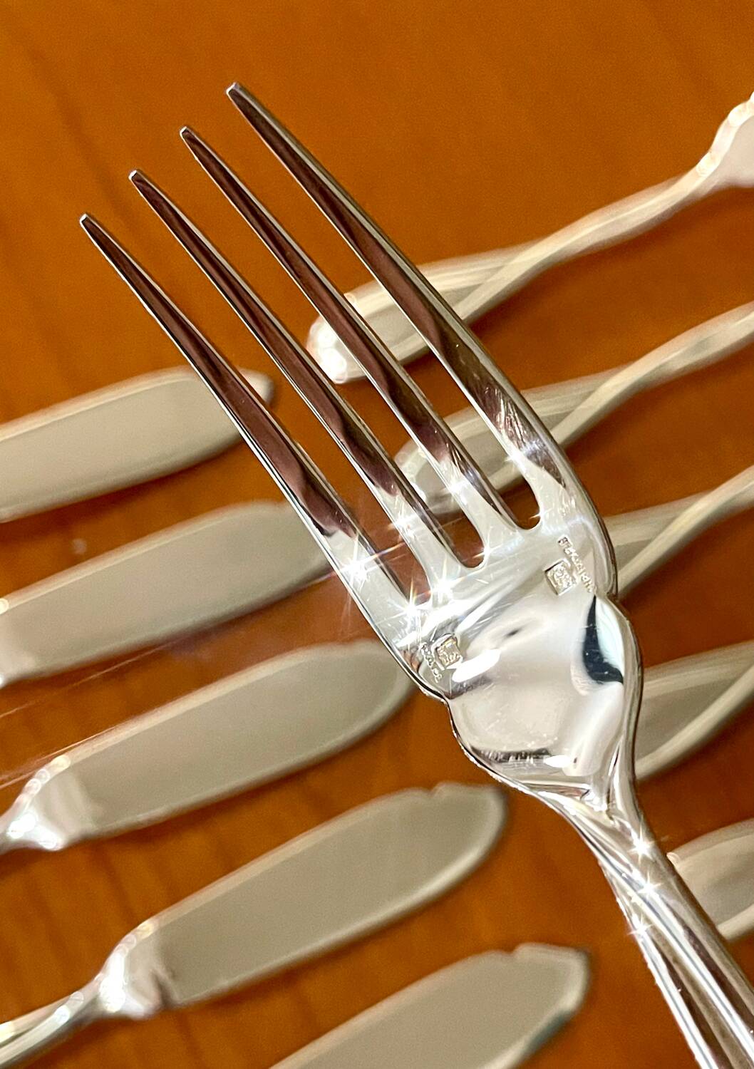 Christofle Galéa, fish cutlery, 6 forks, 6 knives.
