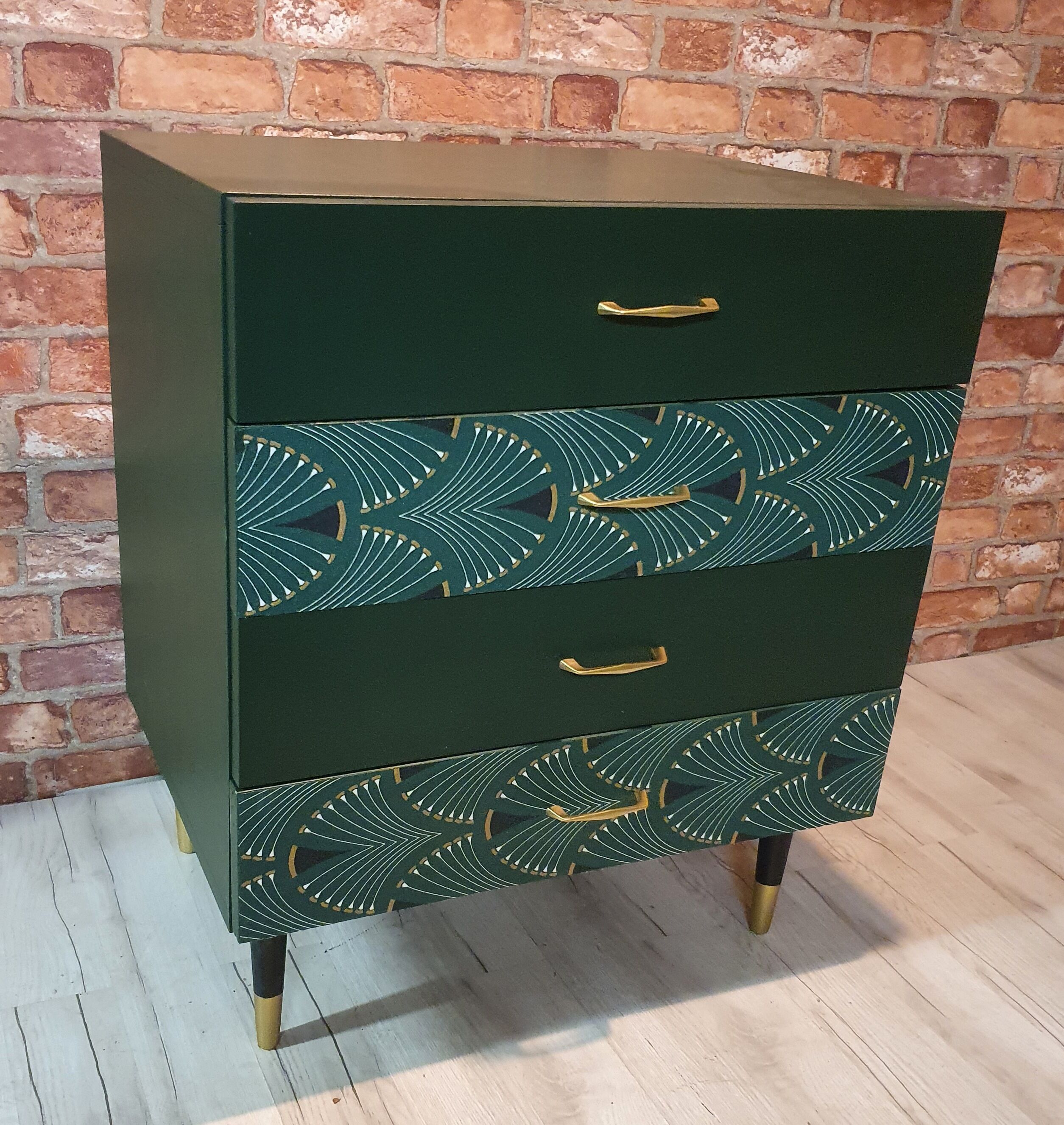 Chest of drawers 1960s renovated green