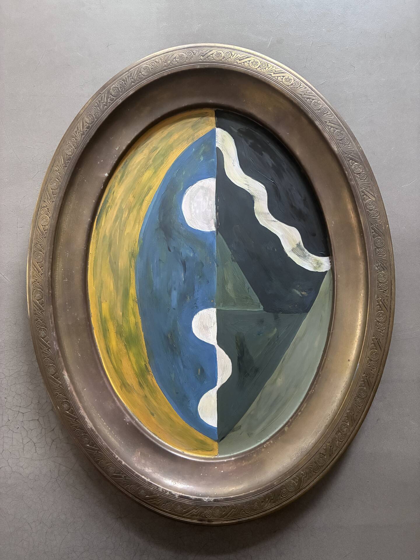 Art Deco painted plateau 1930