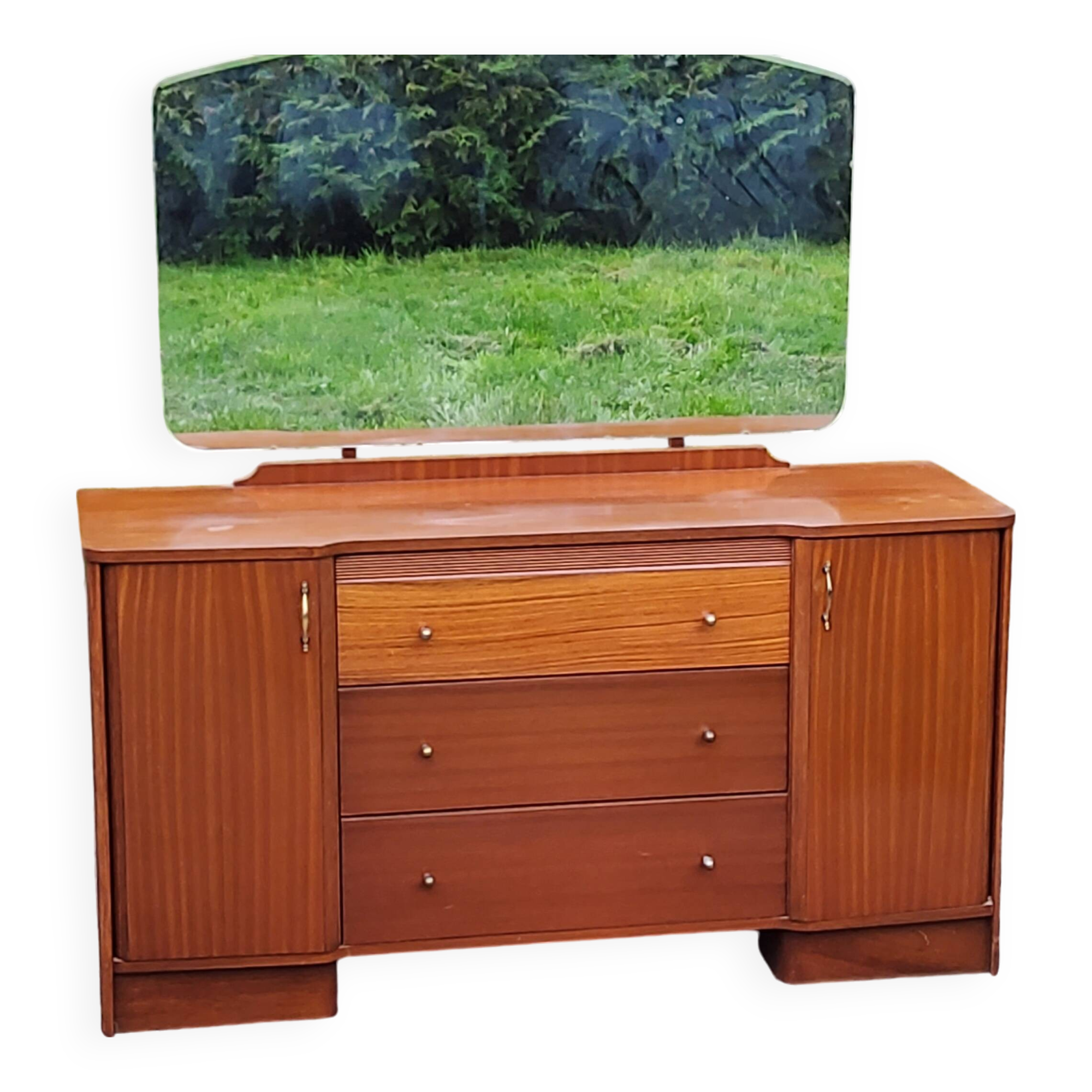 Vintage 1960s mahogany dressing table chest of drawers