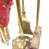 Old bronze chimney servant shovel broom bellows and clamp