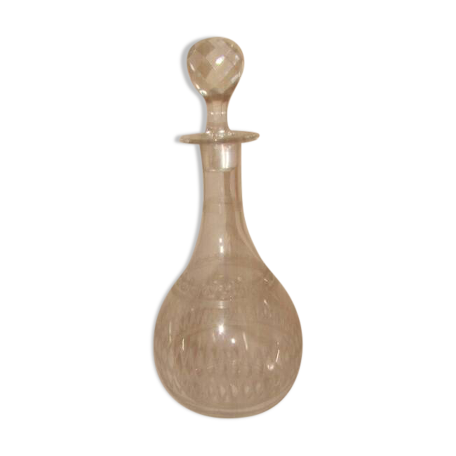 engraved crystal liqueur carafe from the late 19th century