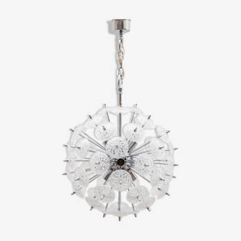 Sputnik crystal chandelier by Val st Lambert, Belgium