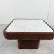 Table basse vintage en marbre et cuir par Desede, 1970