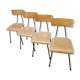 Lot de 4 chaises pieds compas de type scolaire