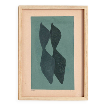 Peinture sur papier ancien signée eawy