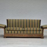 1960s, Danish drop arm sofa, furniture wool, oak wood, orginal condition.