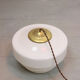 Mid-century Cascade Brass and Opaline Pendant Lamp