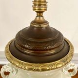 Vase and lamp foot in Chinese porcelain enamelled white cracked ivory - Qing - China XIXth