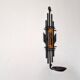 Sculptural Iron and orange glass wall candle holder for Dantoft, Denmark 1960's/1970's