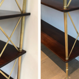 Mahogany and brass shelf attributed to Jansen