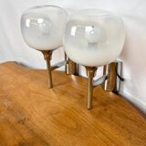 Pair of wall lights from Sciolari in pearly white glass