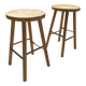 Paire de tabourets vintage en bois
