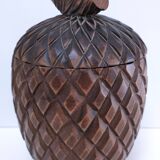 Solid vintage pine cone wood box