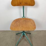 Chaise d'atelier industrielle verte foncée, années 1950