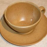 CNP Village stoneware cups and sub-cups