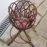 Rattan on foot vase