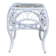 Peacock white rattan side table 1970
