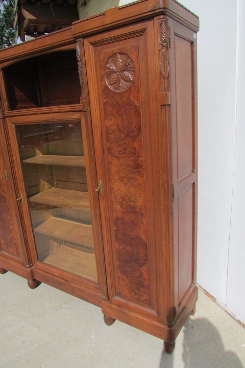 Wardrobe, Art Deco period library, pine pigne, 1930s