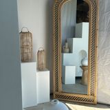 Rattan foot mirror with braces H:2m