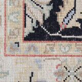 Black Wool Runner Rug, Handmade Floral Ziegler Hallway Runner 211 x 66 cm