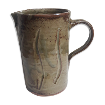 Enamelled terracotta pitcher